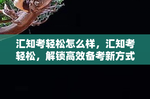 汇知考轻松怎么样，汇知考轻松，解锁高效备考新方式