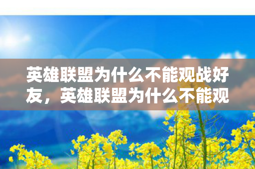 英雄联盟为什么不能观战好友,英雄联盟为什么不能观战,探究背后的原因与解决方案 英雄联盟为什么不能观战好友,英雄联盟为什么不能观战,探究背后的原因与解决方案
