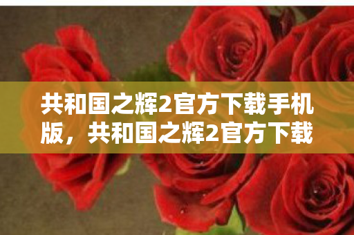 共和国之辉2官方下载手机版，共和国之辉2官方下载，重温经典，畅享正版游戏体验