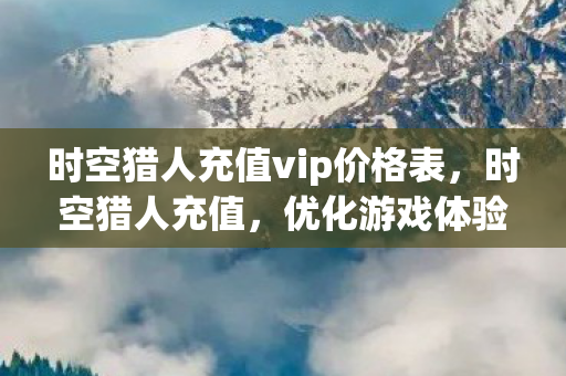 时空猎人充值vip价格表，时空猎人充值，优化游戏体验，提升战斗实力