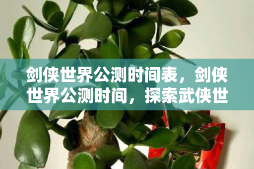 剑侠世界公测时间表，剑侠世界公测时间，探索武侠世界的全新篇章