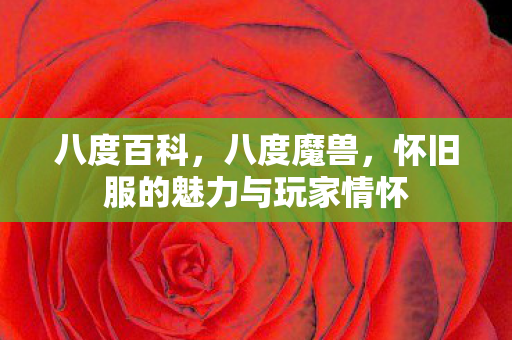 八度百科，八度魔兽，怀旧服的魅力与玩家情怀