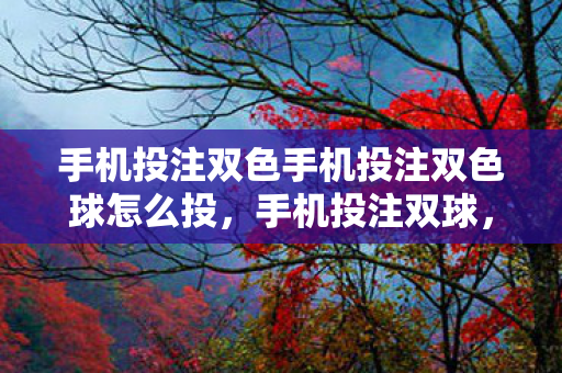 手机投注双色手机投注双色球怎么投,手机投注双球,便捷与乐趣并存的现代投注方式 手机投注双色手机投注双色球怎么投,手机投注双球,便捷与乐趣并存的现代投注方式