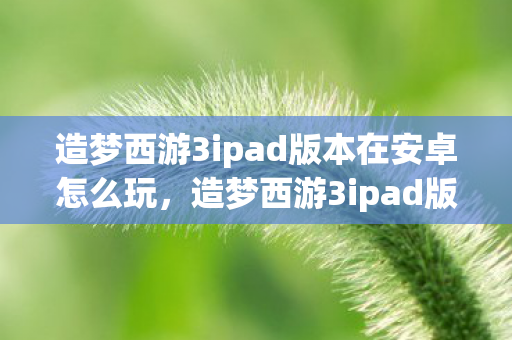 造梦西游3ipad版本在安卓怎么玩,造梦西游3ipad版,经典再现,掌中畅游 造梦西游3ipad版本在安卓怎么玩,造梦西游3ipad版,经典再现,掌中畅游