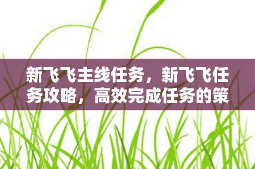 新飞飞主线任务，新飞飞任务攻略，高效完成任务的策略与技巧