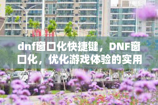 dnf窗口化快捷键，DNF窗口化，优化游戏体验的实用指南