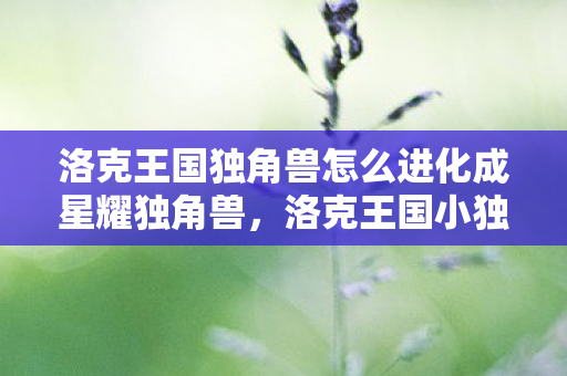 洛克王国独角兽怎么进化成星耀独角兽,洛克王国小独角兽怎么进化 洛克王国独角兽怎么进化成星耀独角兽,洛克王国小独角兽怎么进化