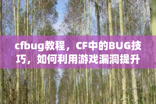 cfbug教程，CF中的BUG技巧，如何利用游戏漏洞提升游戏体验
