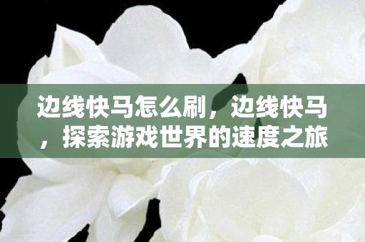 边线快马怎么刷，边线快马，探索游戏世界的速度之旅