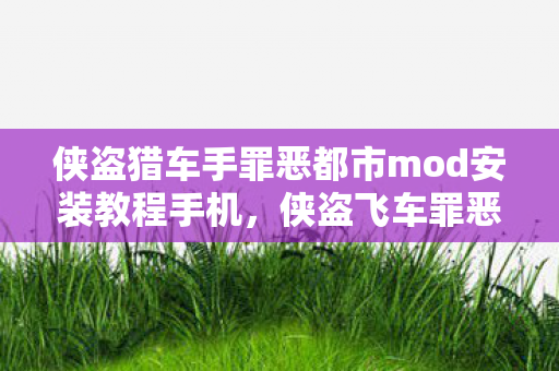 侠盗猎车手罪恶都市mod安装教程手机，侠盗飞车罪恶都市mod使用指南