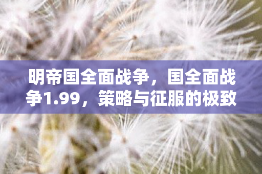 明帝国全面战争,国全面战争1.99,策略与征服的极致体验 明帝国全面战争,国全面战争1.99,策略与征服的极致体验