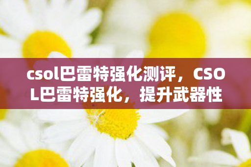 csol巴雷特强化测评，CSOL巴雷特强化，提升武器性能，打造终极战斗利器