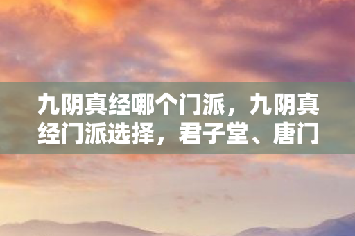 九阴真经哪个门派，九阴真经门派选择，君子堂、唐门、峨眉，谁才是你的江湖首选？