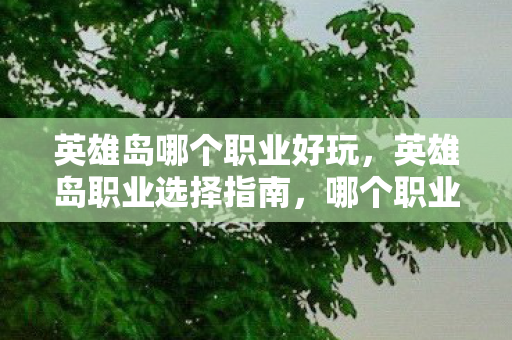 英雄岛哪个职业好玩，英雄岛职业选择指南，哪个职业最适合你？
