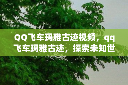 QQ飞车玛雅古迹视频,qq飞车玛雅古迹,探索未知世界的奇妙之旅 QQ飞车玛雅古迹视频,qq飞车玛雅古迹,探索未知世界的奇妙之旅