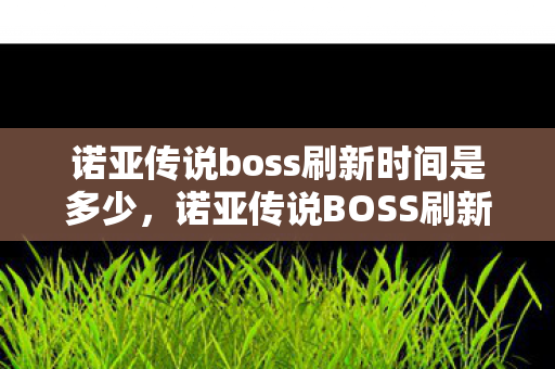 诺亚传说boss刷新时间是多少，诺亚传说BOSS刷新时间详解