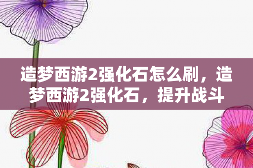 造梦西游2强化石怎么刷,造梦西游2强化石,提升战斗力的关键 造梦西游2强化石怎么刷,造梦西游2强化石,提升战斗力的关键