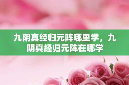 九阴真经归元阵哪里学,九阴真经归元阵在哪学 九阴真经归元阵哪里学,九阴真经归元阵在哪学