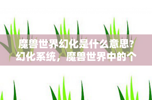 魔兽世界幻化是什么意思?幻化系统，魔兽世界中的个性化美学探索
