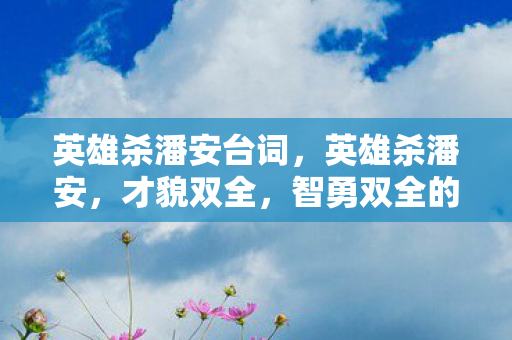 英雄杀潘安台词，英雄杀潘安，才貌双全，智勇双全的英雄传奇