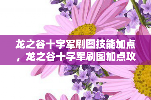 龙之谷十字军刷图技能加点，龙之谷十字军刷图加点攻略