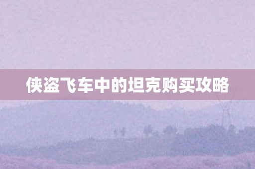 侠盗飞车中的坦克购买攻略