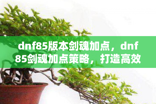 dnf85版本剑魂加点,dnf85剑魂加点策略,打造高效战斗力的关键 dnf85版本剑魂加点,dnf85剑魂加点策略,打造高效战斗力的关键