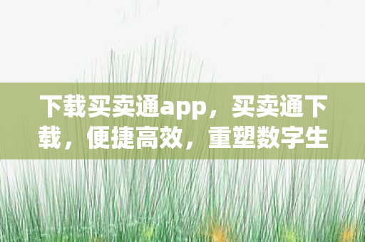 下载买卖通app，买卖通下载，便捷高效，重塑数字生活新体验