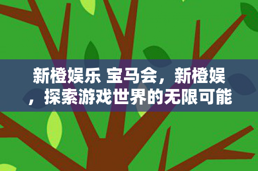 新橙娱乐 宝马会，新橙娱，探索游戏世界的无限可能