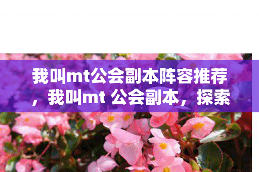 我叫mt公会副本阵容推荐，我叫mt 公会副本，探索团队战斗的乐趣与策略