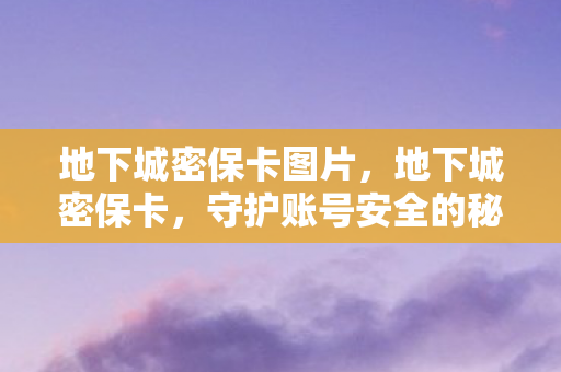 地下城密保卡图片，地下城密保卡，守护账号安全的秘密武器