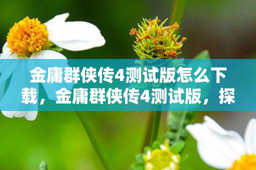 金庸群侠传4测试版怎么下载,金庸群侠传4测试版,探索武侠世界的全新体验 金庸群侠传4测试版怎么下载,金庸群侠传4测试版,探索武侠世界的全新体验