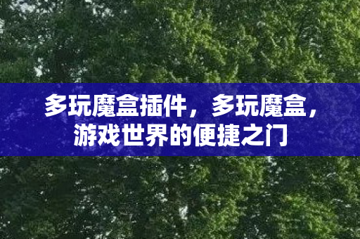 多玩魔盒插件,多玩魔盒,游戏世界的便捷之门 多玩魔盒插件,多玩魔盒,游戏世界的便捷之门