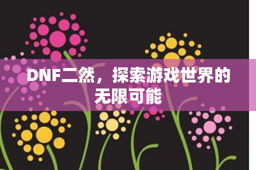 DNF二然,探索游戏世界的无限可能 DNF二然,探索游戏世界的无限可能