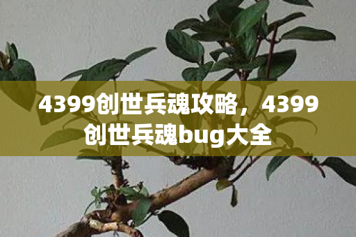 4399创世兵魂攻略，4399创世兵魂bug大全