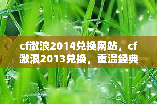 cf激浪2014兑换网站，cf激浪2013兑换，重温经典，兑换好礼