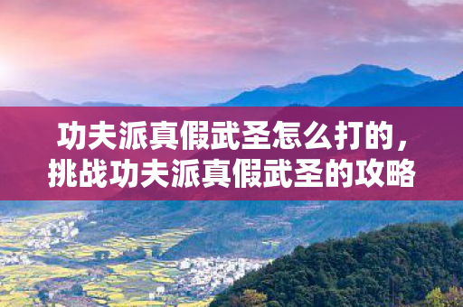功夫派真假武圣怎么打的，挑战功夫派真假武圣的攻略
