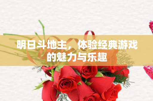 明日斗地主，体验经典游戏的魅力与乐趣