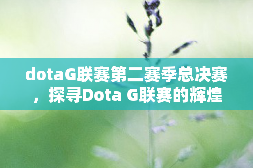 dotaG联赛第二赛季总决赛，探寻Dota G联赛的辉煌与未来，一场电竞盛宴的崛起