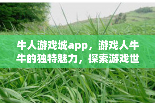 牛人游戏城app，游戏人牛牛的独特魅力，探索游戏世界的无限可能