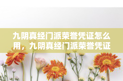 九阴真经门派荣誉凭证怎么用,九阴真经门派荣誉凭证,解锁专属特权与提升门派地位的钥匙 九阴真经门派荣誉凭证怎么用,九阴真经门派荣誉凭证,解锁专属特权与提升门派地位的钥匙