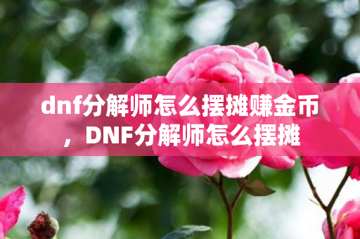 dnf分解师怎么摆摊赚金币，DNF分解师怎么摆摊
