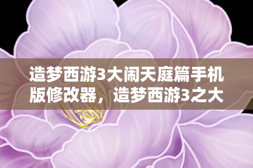 造梦西游3大闹天庭篇手机版修改器，造梦西游3之大闹庭篇修改器，解锁无限可能的冒险之旅