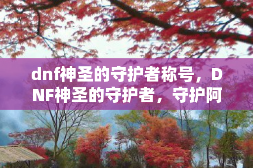 dnf神圣的守护者称号，DNF神圣的守护者，守护阿拉德大陆的勇士们