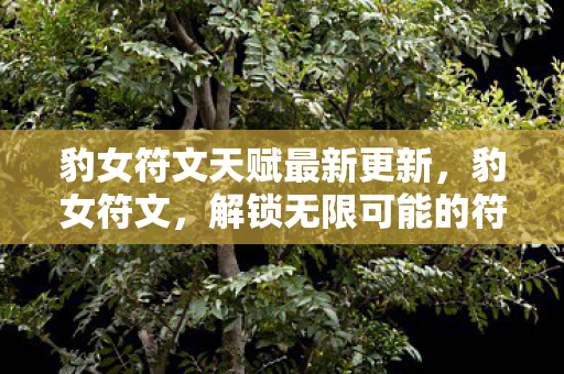 豹女符文天赋最新更新，豹女符文，解锁无限可能的符文搭配