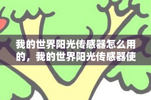 我的世界阳光传感器怎么用的，我的世界阳光传感器使用指南