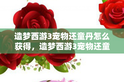 造梦西游3宠物还童丹怎么获得,造梦西游3宠物还童丹,解锁宠物新生命的神秘钥匙 造梦西游3宠物还童丹怎么获得,造梦西游3宠物还童丹,解锁宠物新生命的神秘钥匙