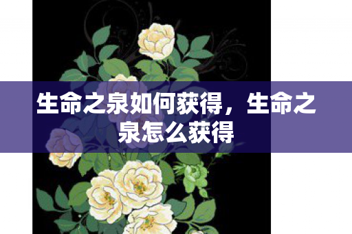 生命之泉如何获得，生命之泉怎么获得
