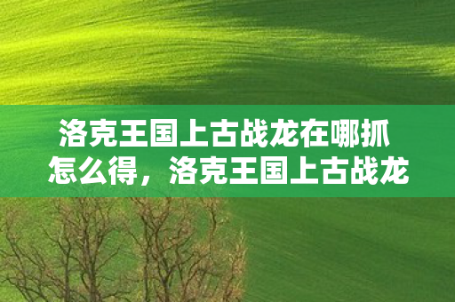 洛克王国上古战龙在哪抓 怎么得，洛克王国上古战龙在哪抓