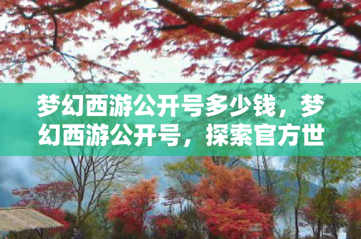 梦幻西游公开号多少钱，梦幻西游公开号，探索官方世界的无限可能